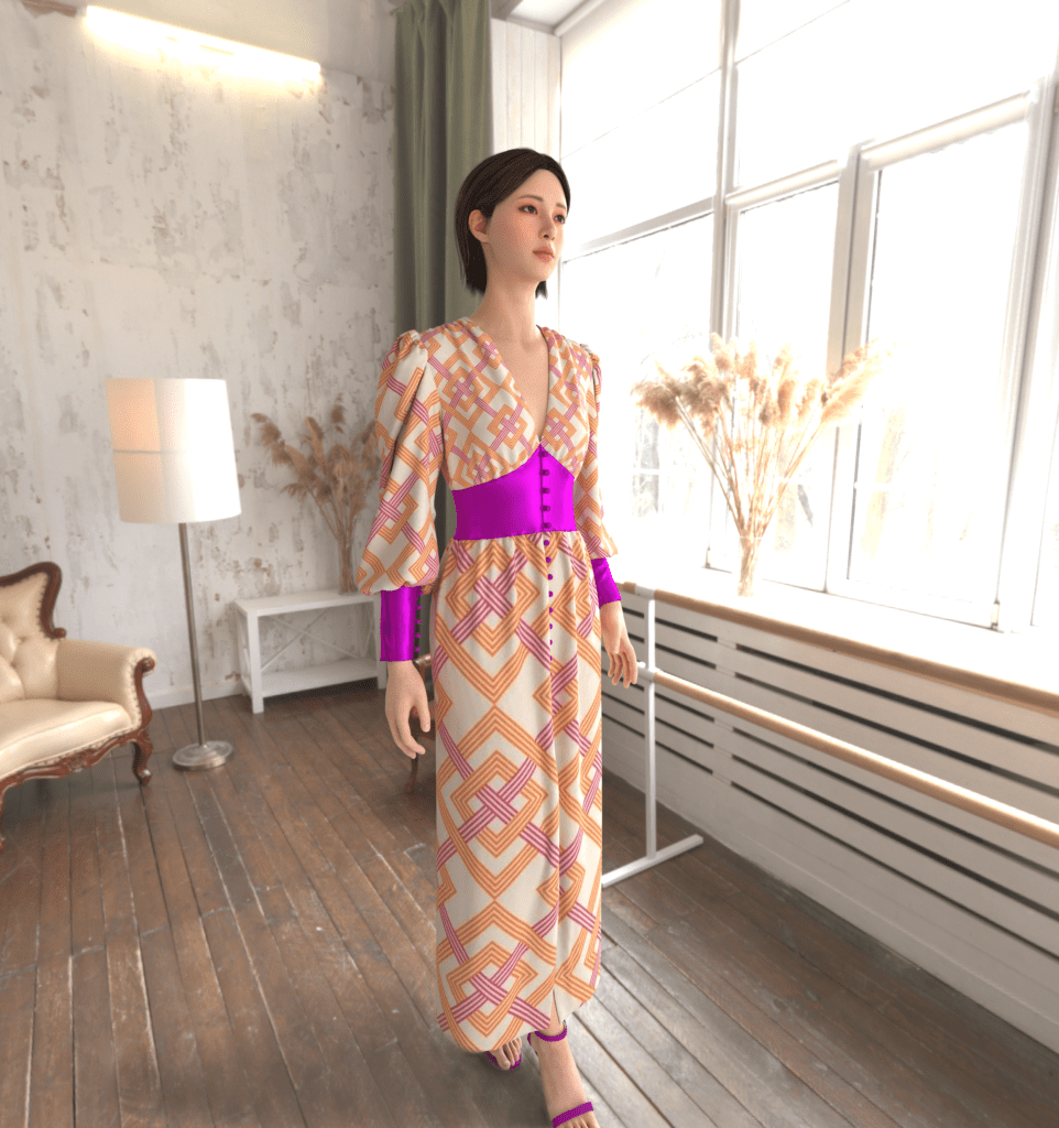 4. Asja Geppini   Chiffon Dress   Render   Walking