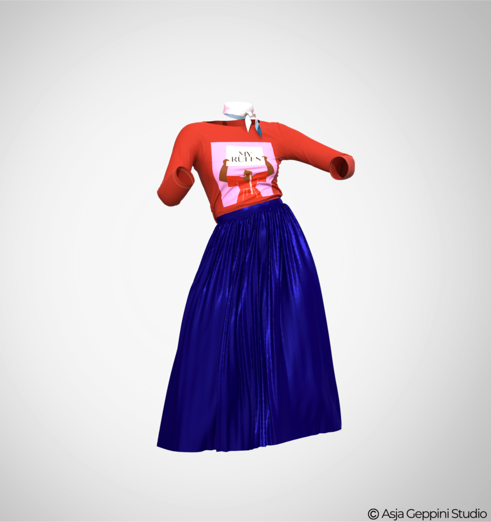 Fashion CLO 3D render Asja Geppini Studio 3D Fashions Ampling Virtual Fit Rendering